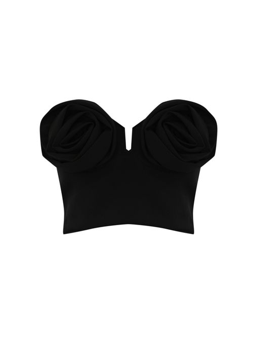 Top con rose Nero NO SECRETS | 251NS212LIQUIRIZIA